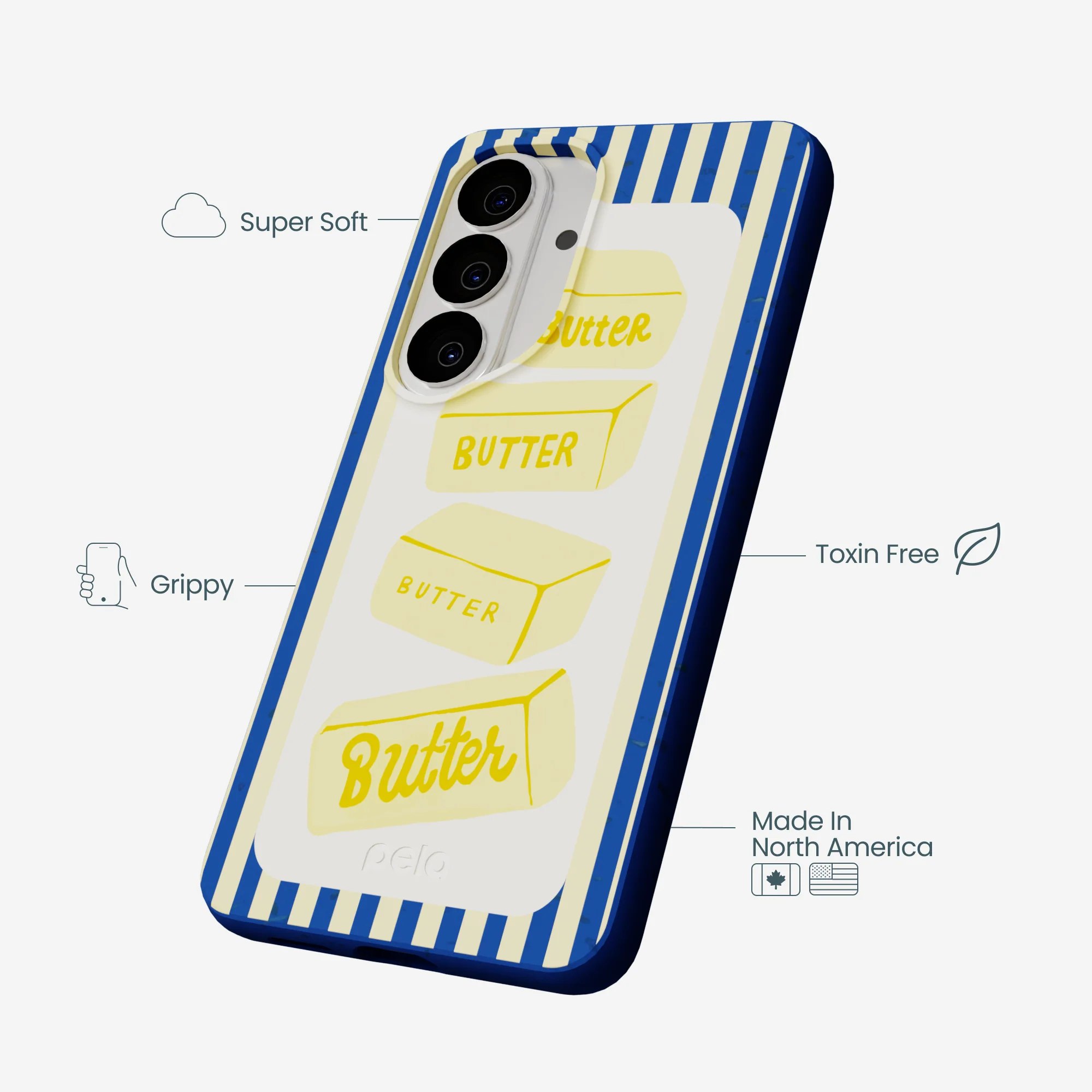 Electric Blue Butter Bars Samsung Galaxy S26 Case - Image 4