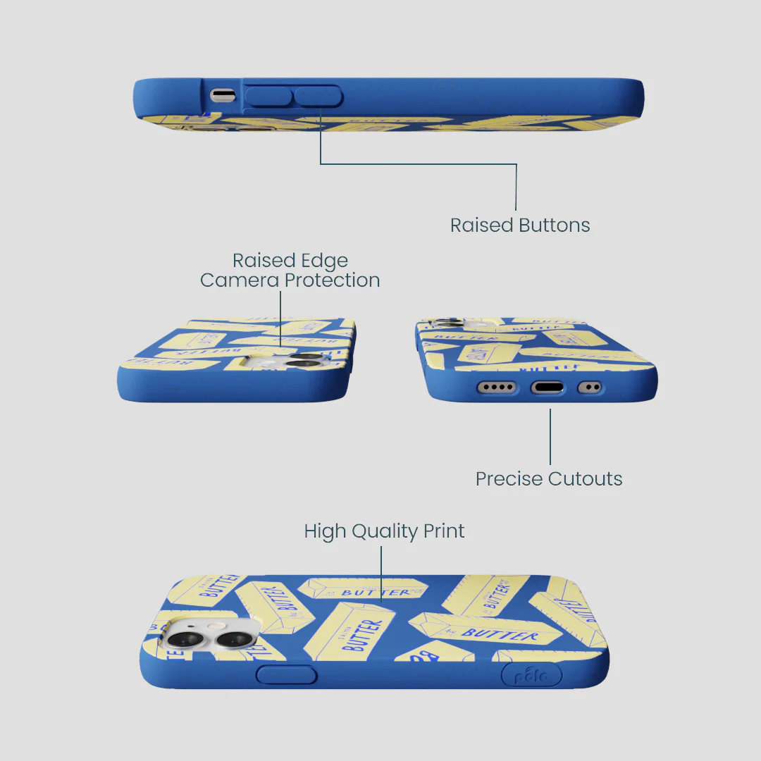 Electric Blue Butter Love iPhone 12 Mini Case - Image 3