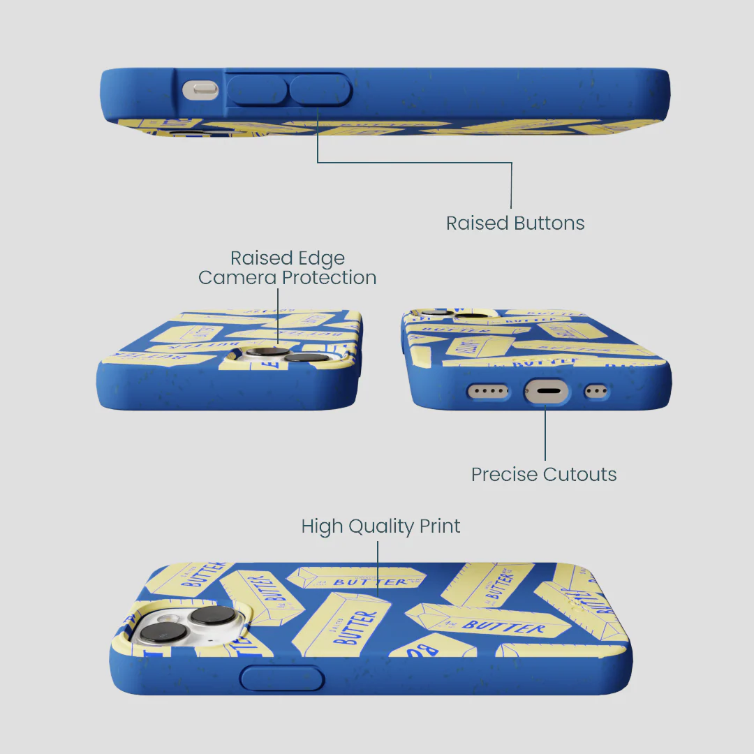 Electric Blue Butter Love iPhone 13 Case - Image 3