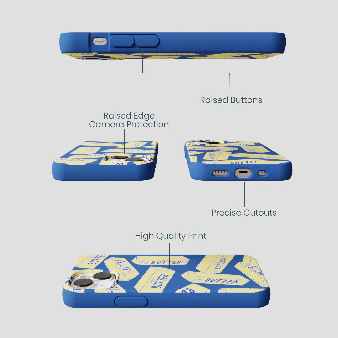 Electric Blue Butter Love iPhone 13 Mini Case - Image 3