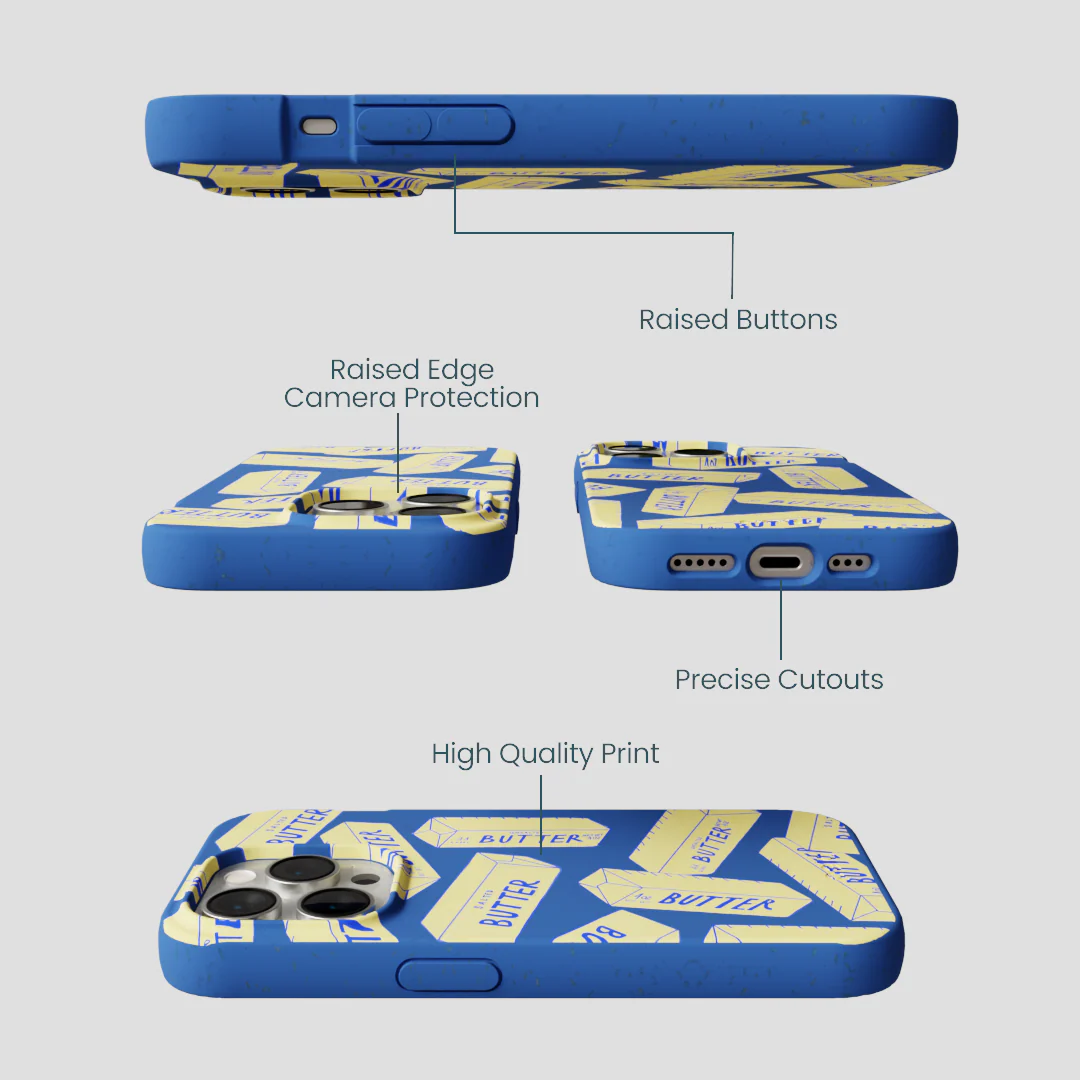 Electric Blue Butter Love iPhone 14 Pro Case - Image 3
