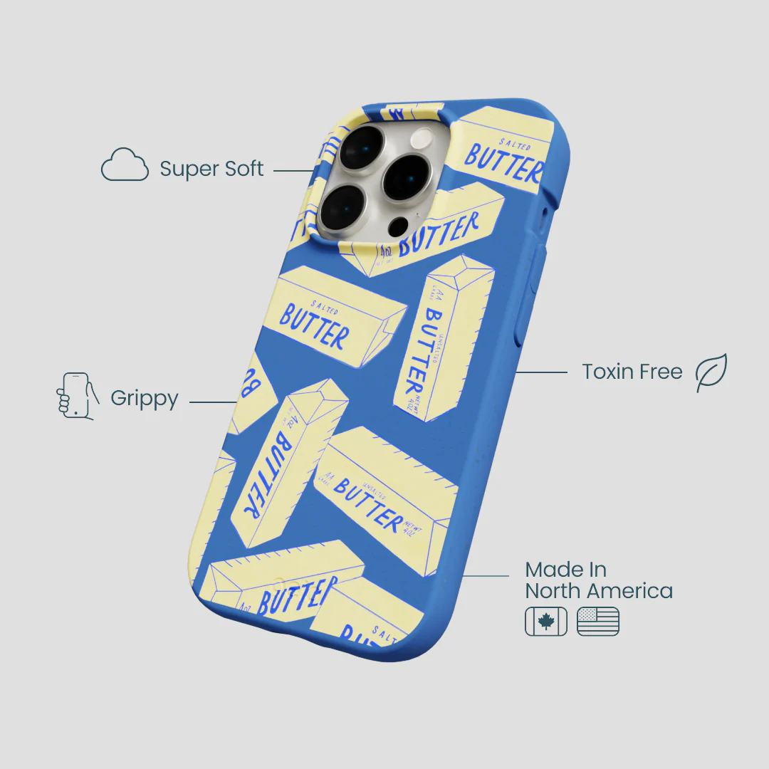 Electric Blue Butter Love iPhone 14 Pro Case - Image 4