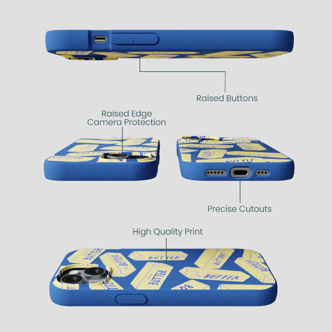 Electric Blue Butter Love iPhone 15 Case - Image 3