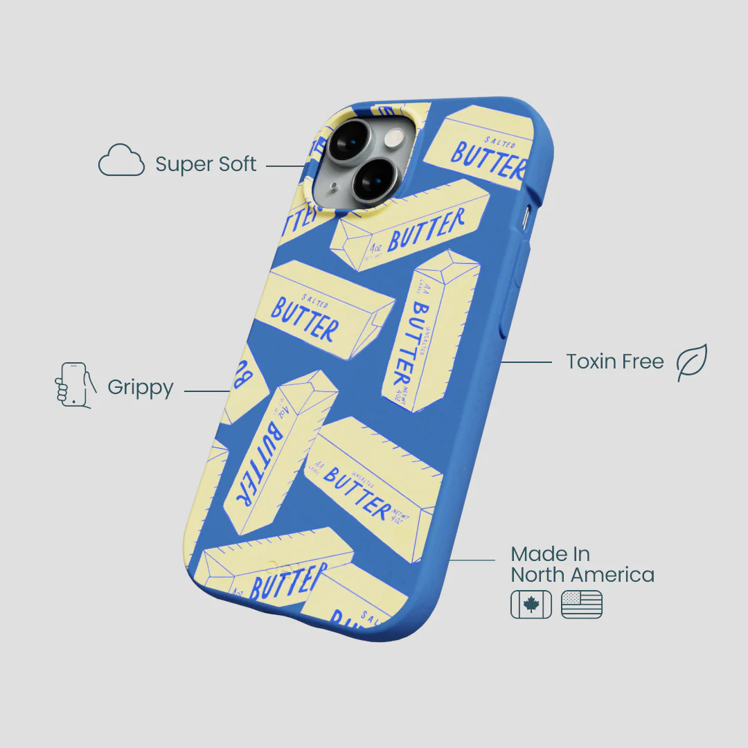Electric Blue Butter Love iPhone 15 Case - Image 4