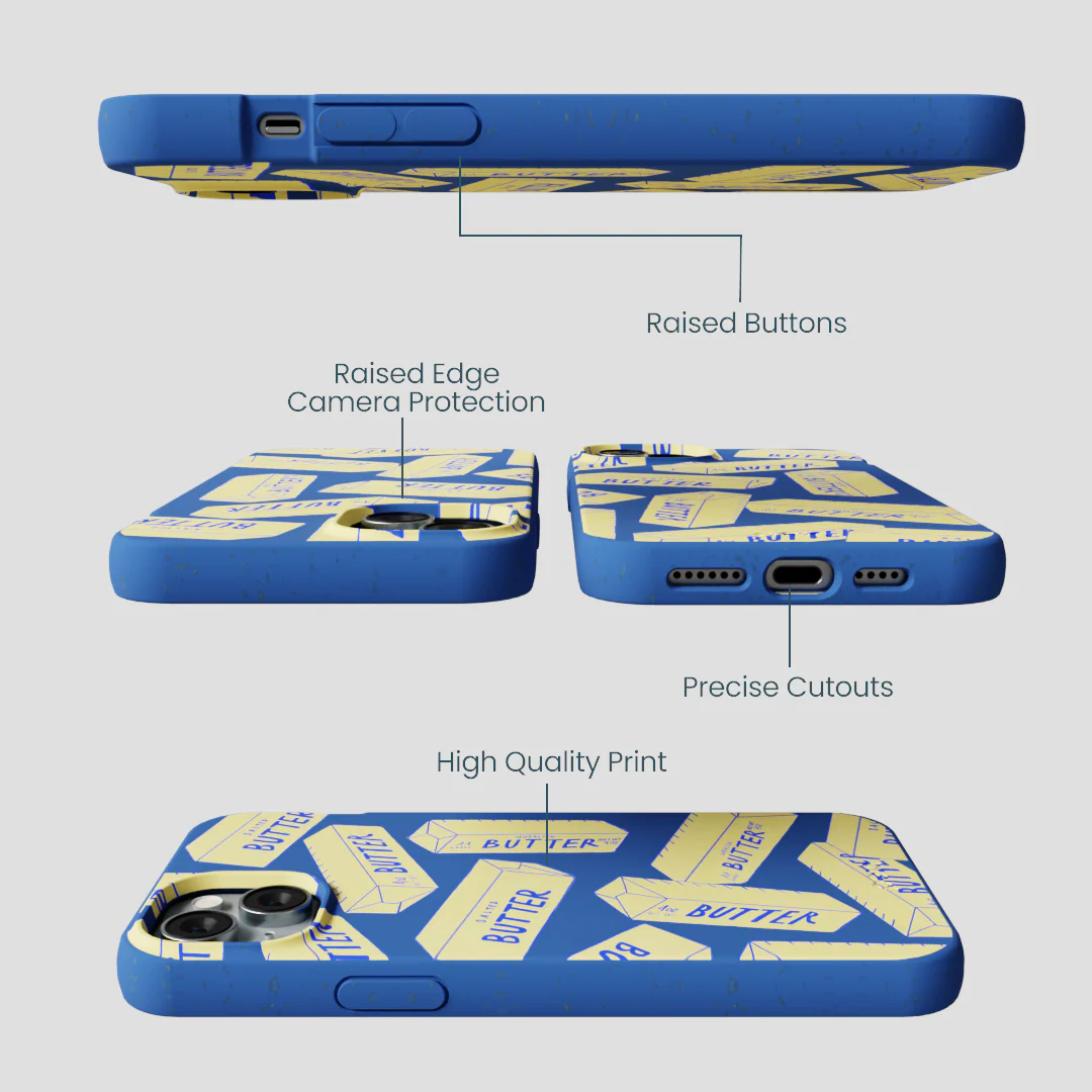 Electric Blue Butter Love iPhone 15 Plus Case - Image 3