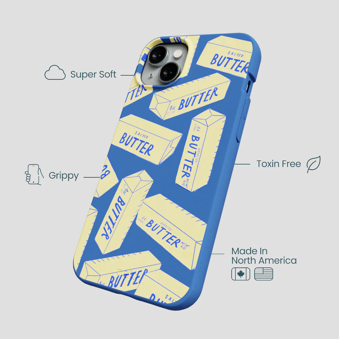 Electric Blue Butter Love iPhone 15 Plus Case - Image 4