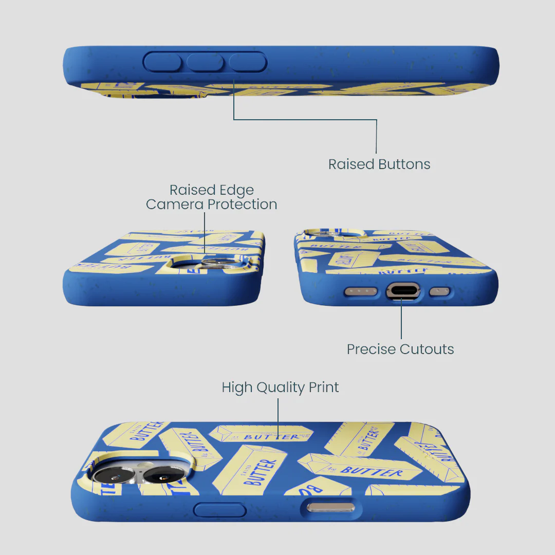 Electric Blue Butter Love iPhone 16 Case - Image 3