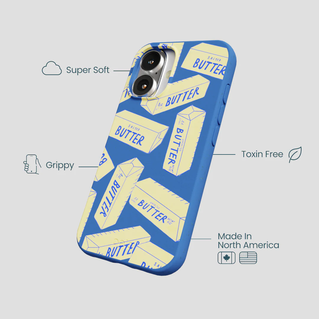 Electric Blue Butter Love iPhone 16 Case - Image 4