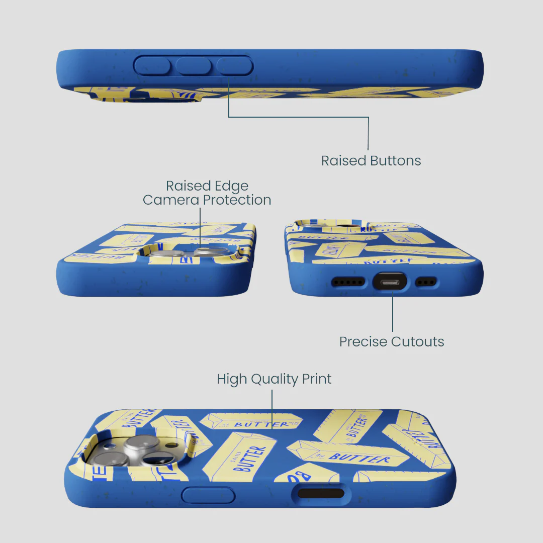 Electric Blue Butter Love iPhone 16 Pro Case - Image 3