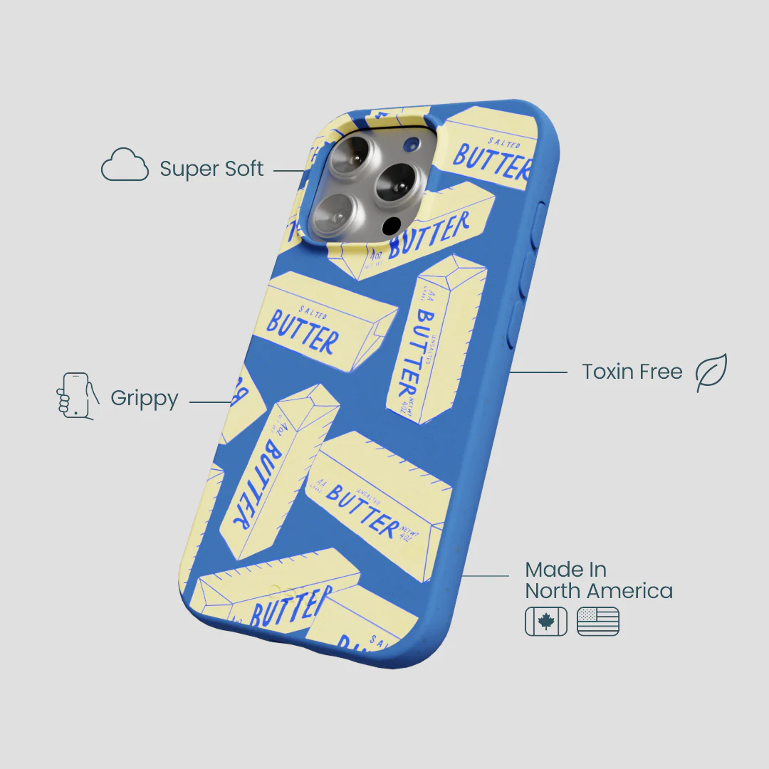 Electric Blue Butter Love iPhone 16 Pro Case - Image 4