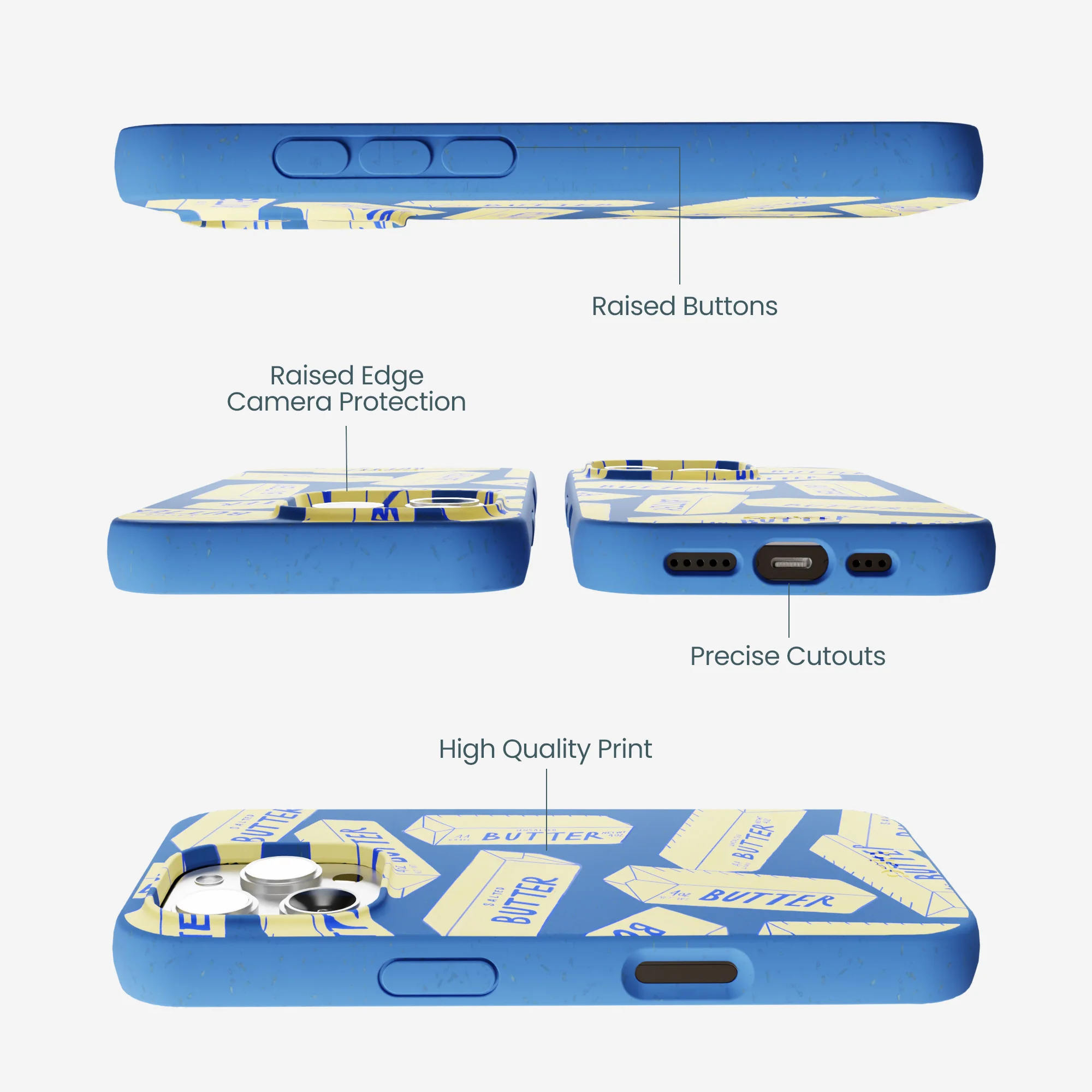 Electric Blue Butter Love iPhone 16 Pro Max Case - Image 3