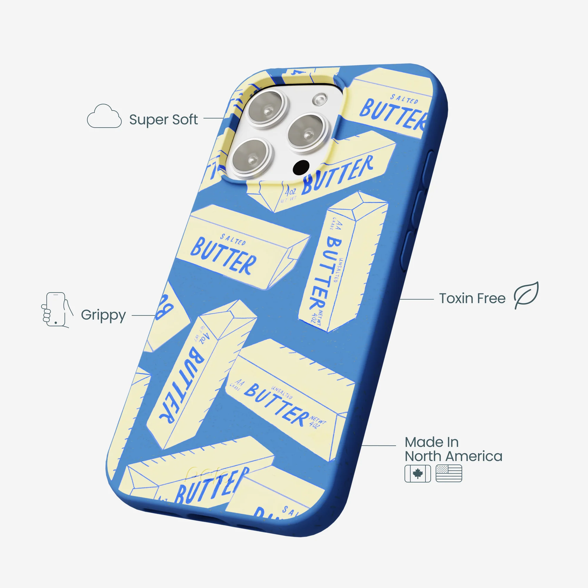 Electric Blue Butter Love iPhone 16 Pro Max Case - Image 4
