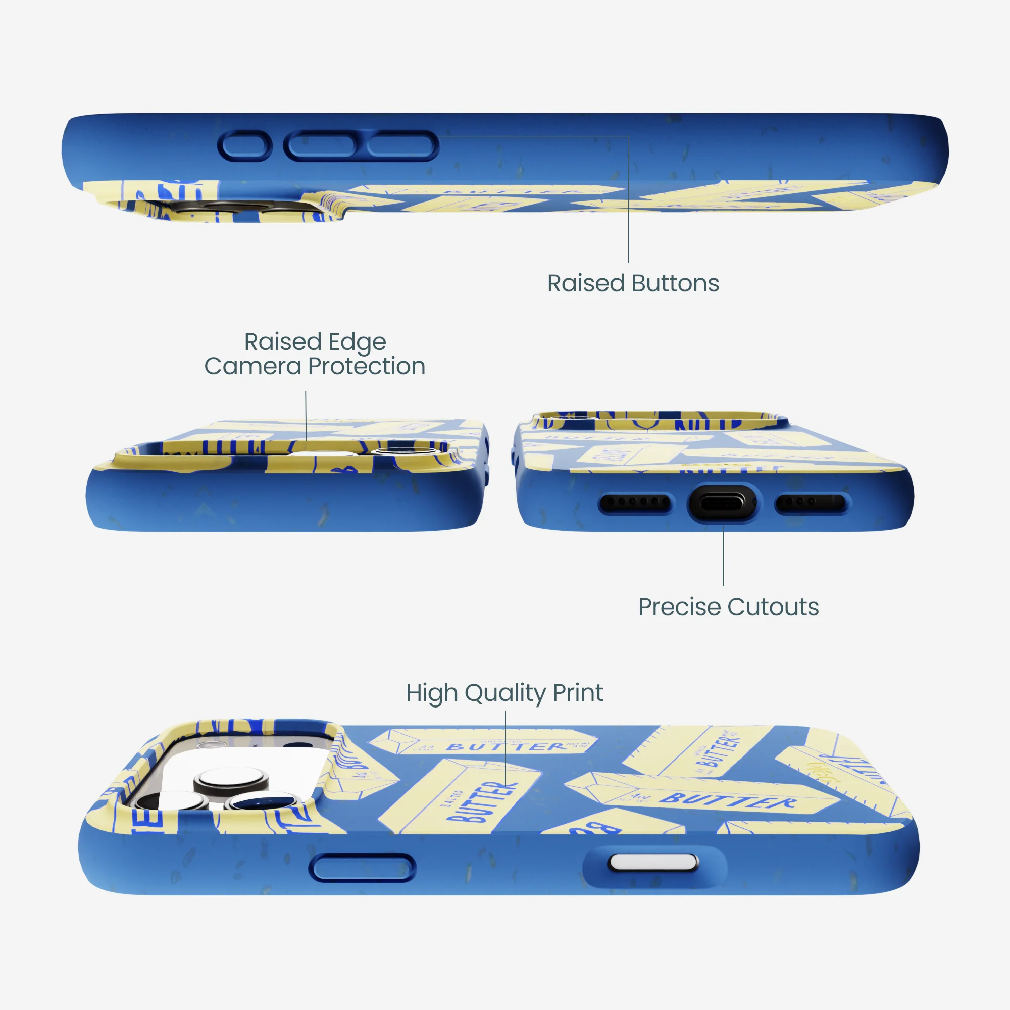 Electric Blue Butter Love iPhone 17 Pro Max Case - Image 3