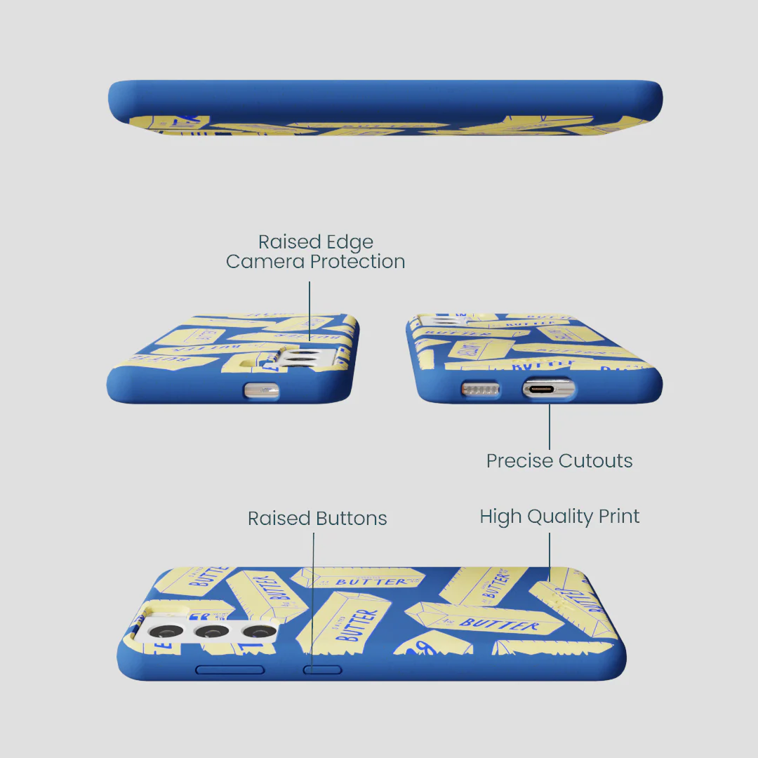 Electric Blue Butter Love Samsung Galaxy S21 Case - Image 3