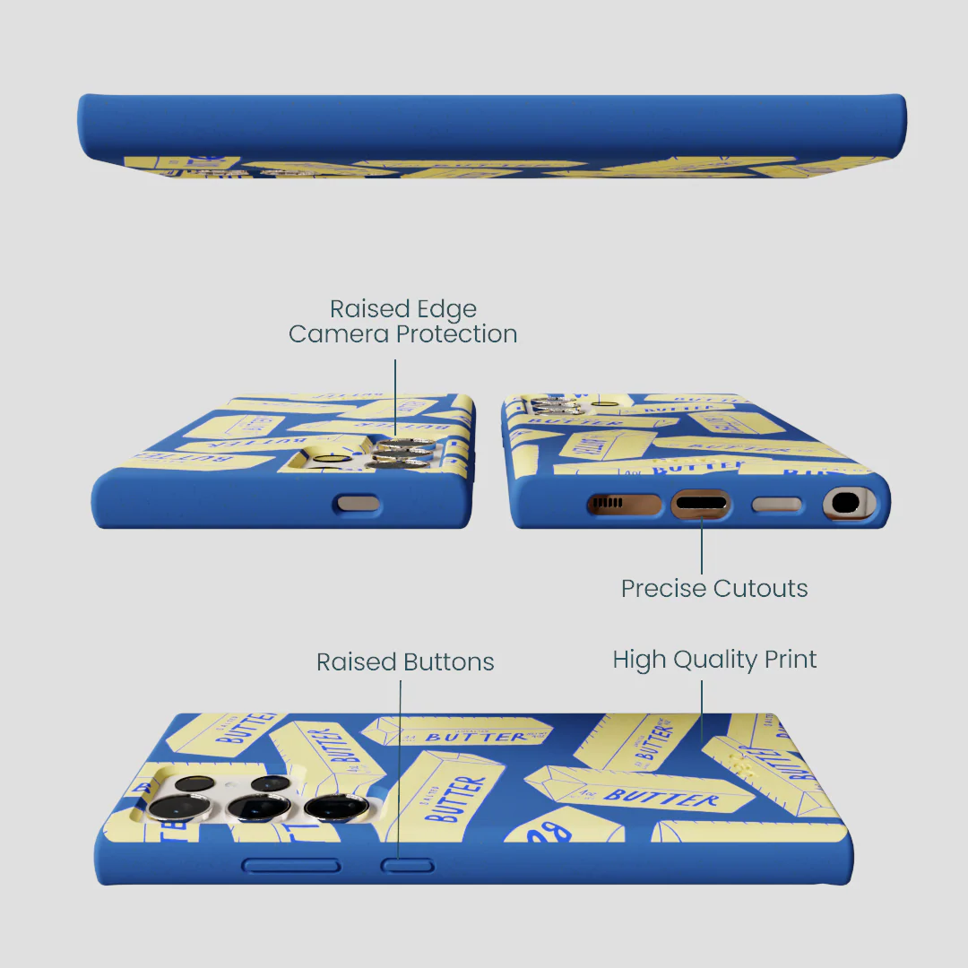 Electric Blue Butter Love Samsung Galaxy S24 Ultra Case - Image 3