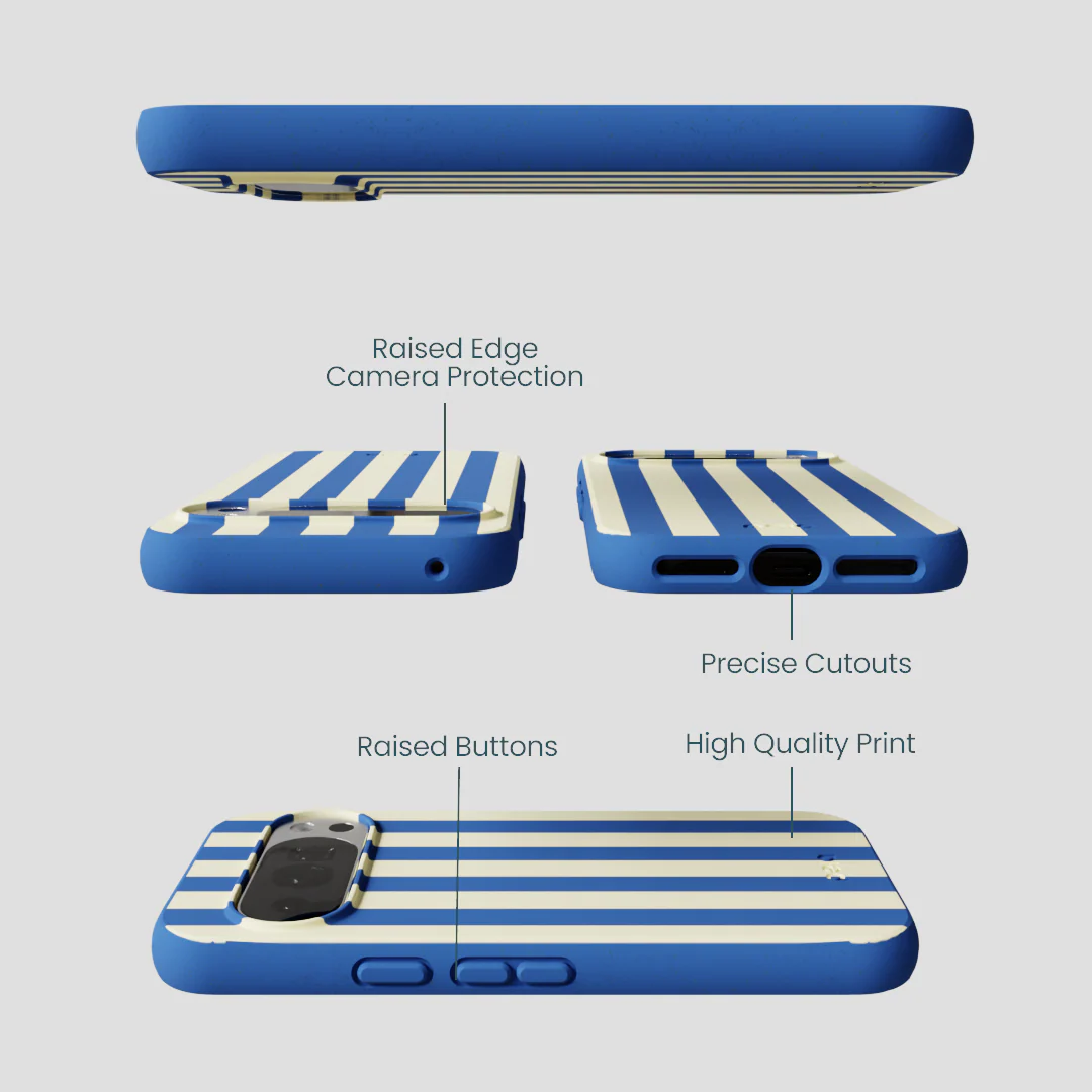 Electric Blue Butter Stripes Google Pixel 10/10 Pro Case - Image 3
