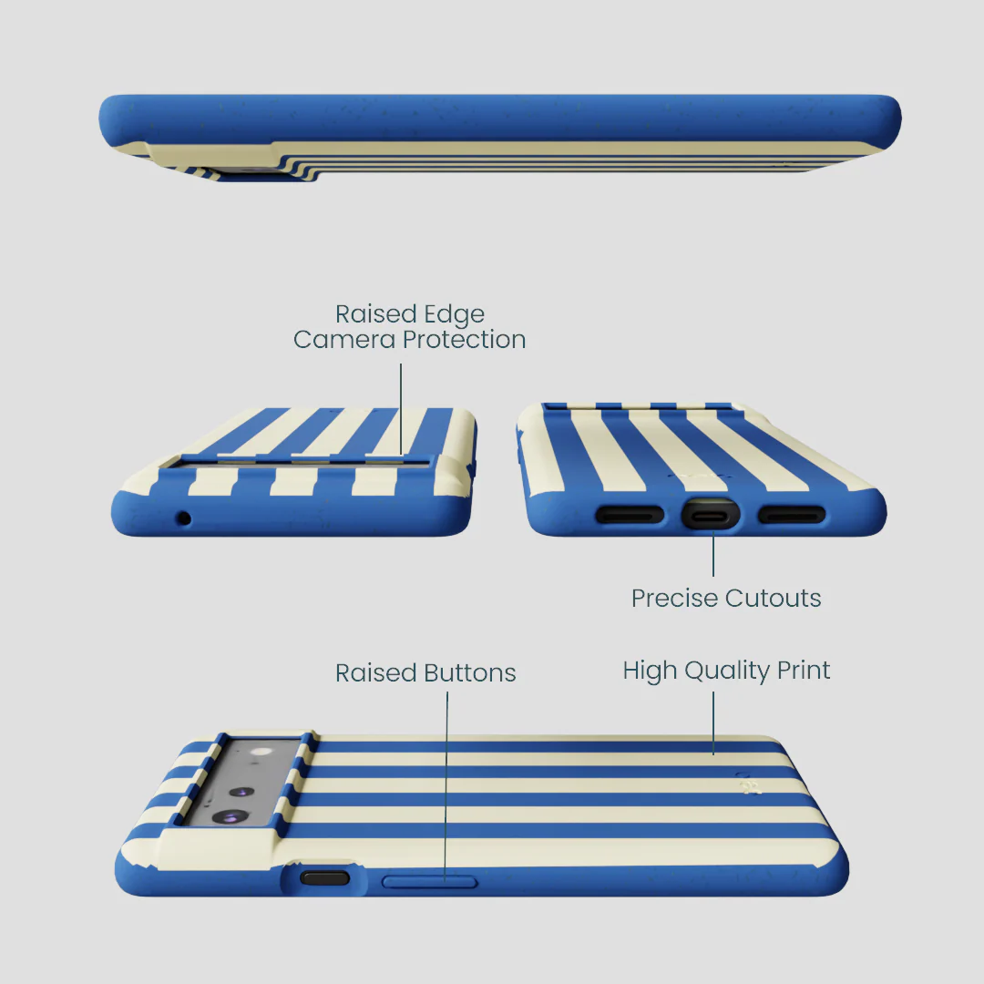 Electric Blue Butter Stripes Google Pixel 6 Case - Image 3