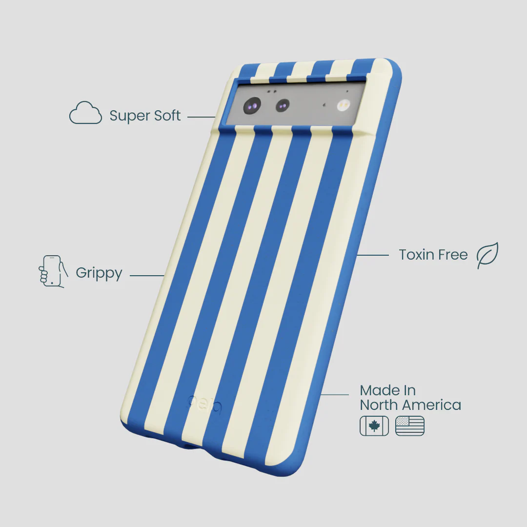 Electric Blue Butter Stripes Google Pixel 6 Case - Image 4