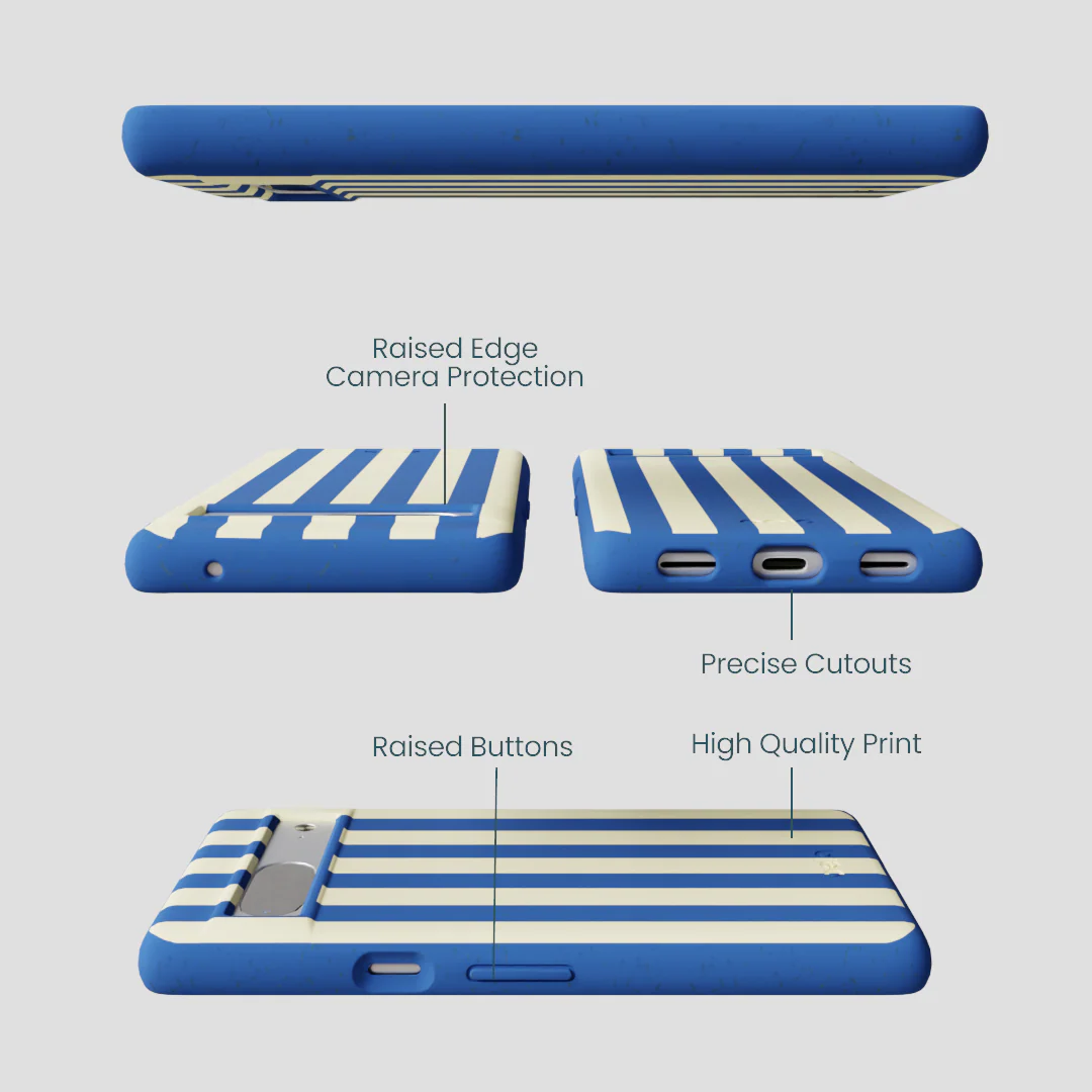 Electric Blue Butter Stripes Google Pixel 7 Case - Image 3