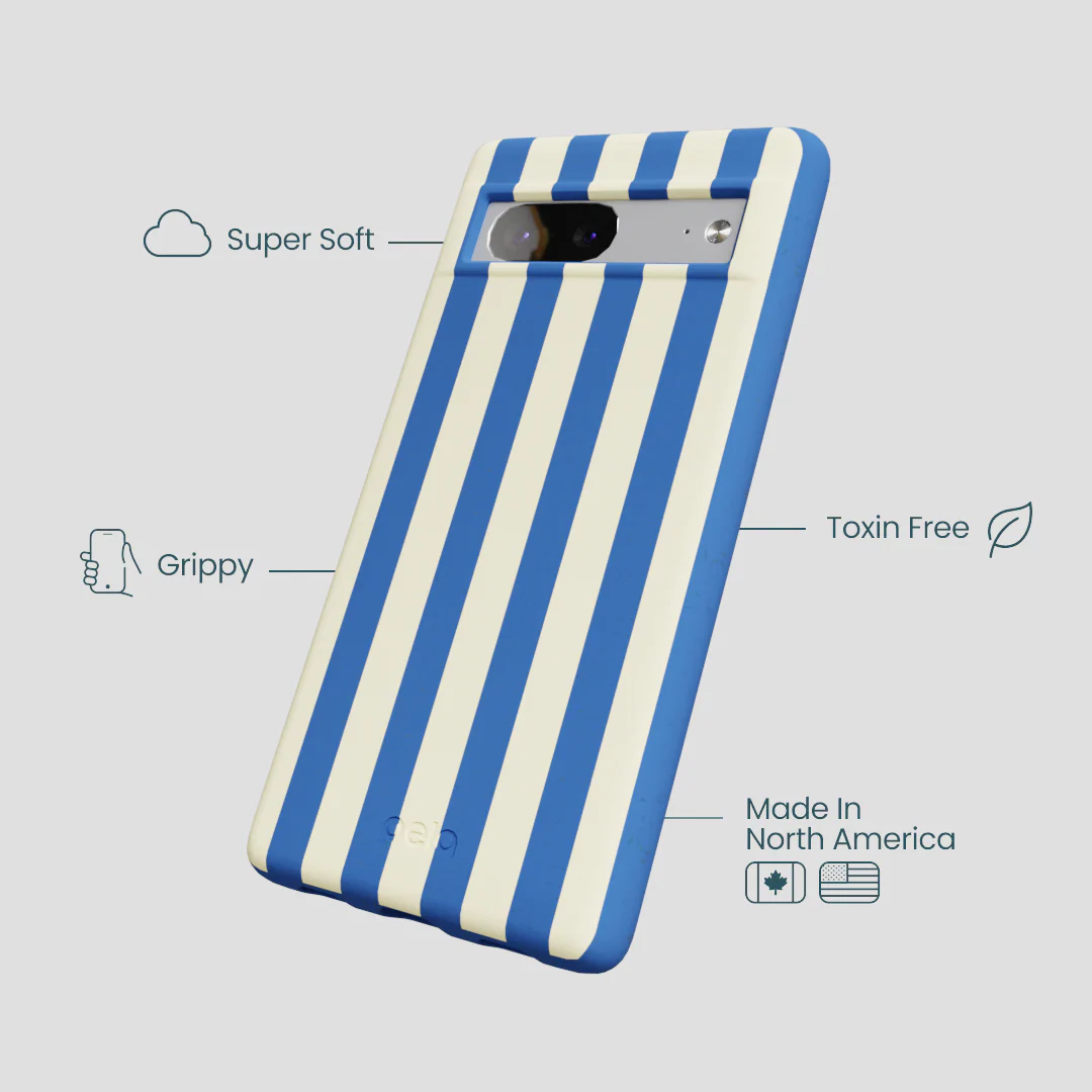 Electric Blue Butter Stripes Google Pixel 7a Case - Image 4