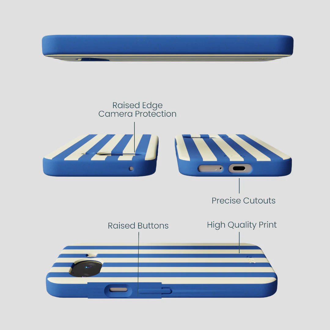 Electric Blue Butter Stripes Google Pixel 9a Case - Image 3