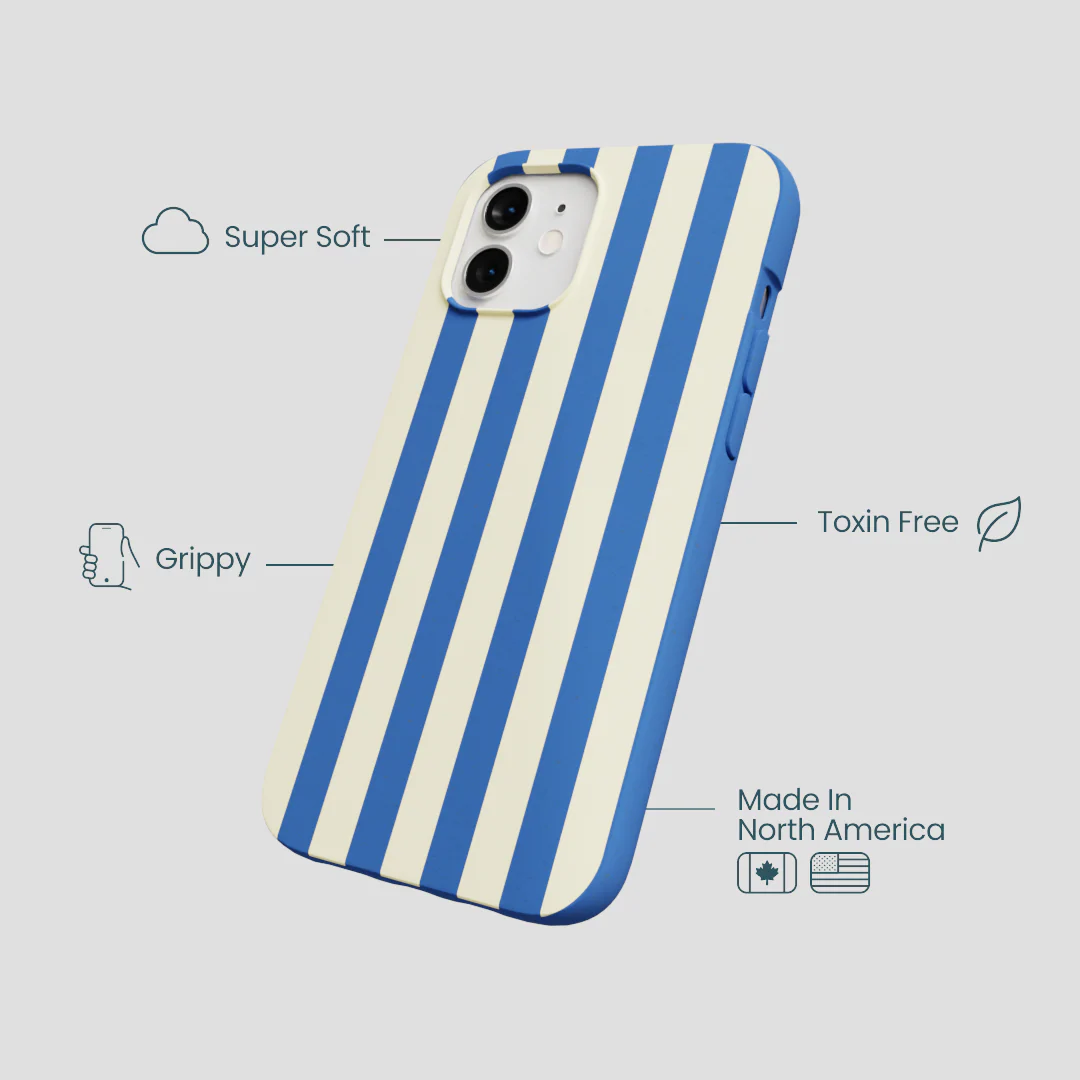 Electric Blue Butter Stripes iPhone 12/ iPhone 12 Pro Case - Image 4