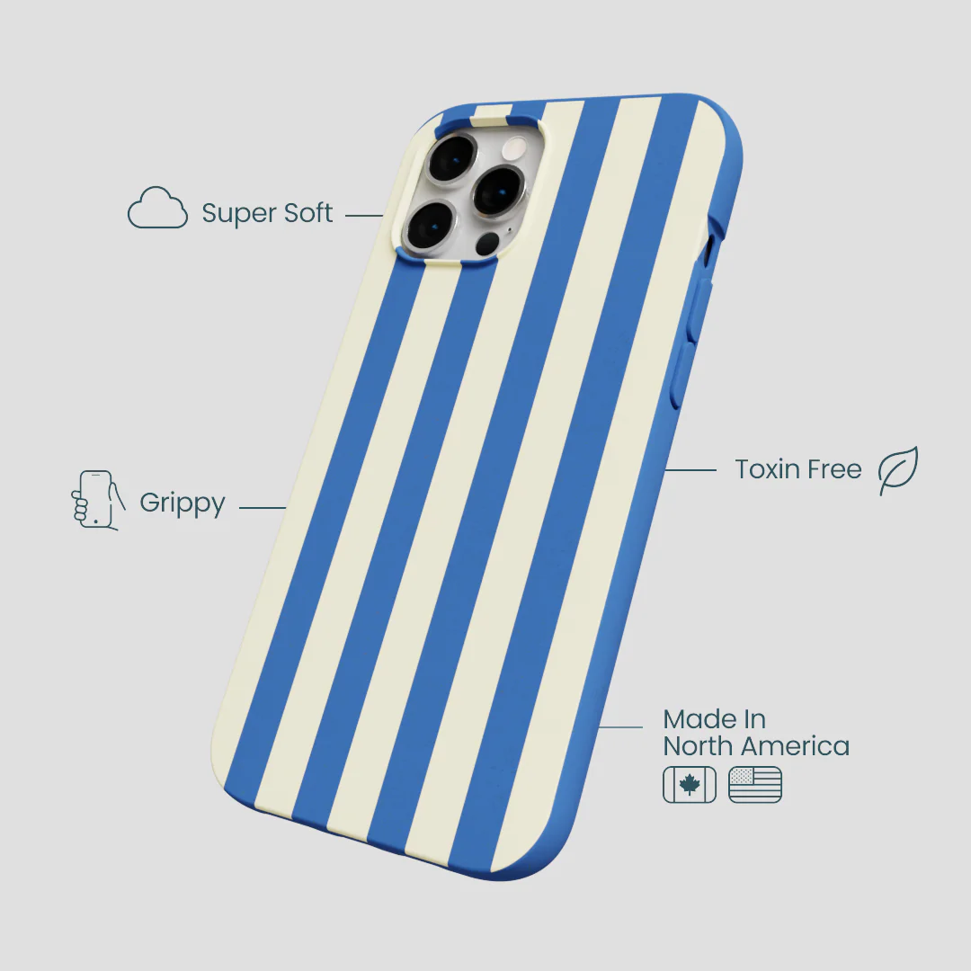 Electric Blue Butter Stripes iPhone 12 Pro Max Case - Image 4