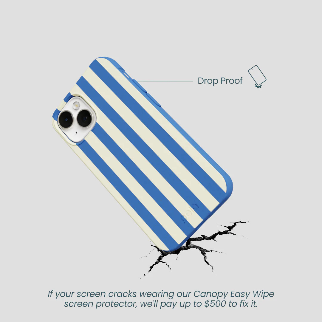 Electric Blue Butter Stripes iPhone 13 Mini Case - Image 5
