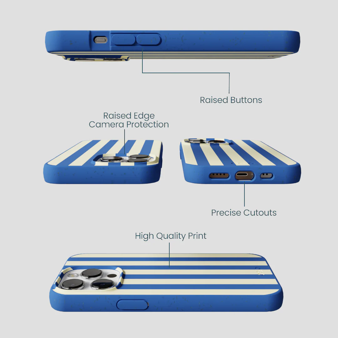 Electric Blue Butter Stripes iPhone 13 Pro Case - Image 3