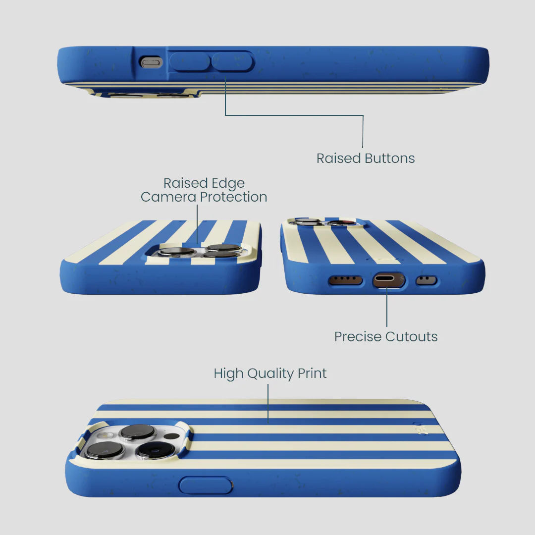Electric Blue Butter Stripes iPhone 13 Pro Max Case - Image 3