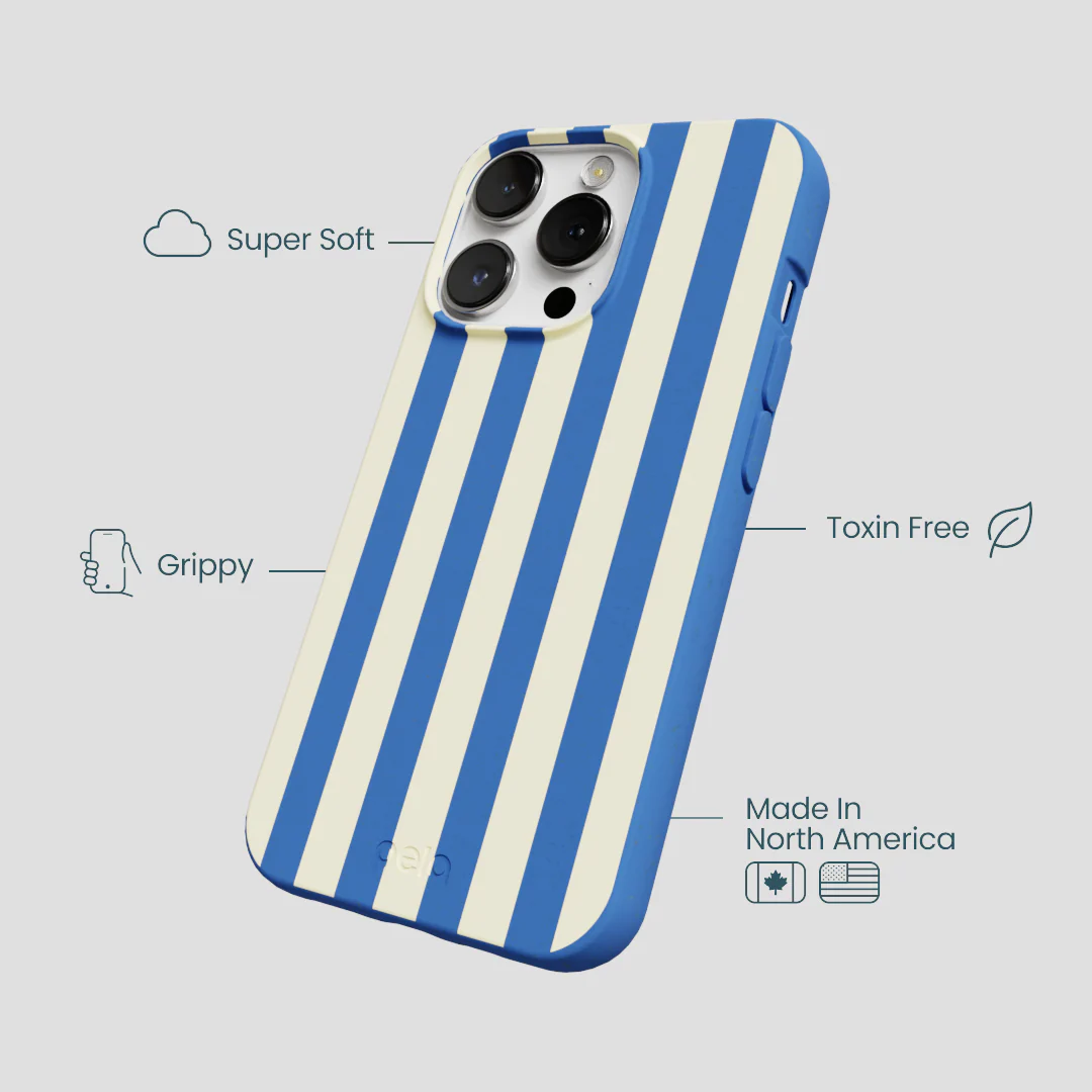 Electric Blue Butter Stripes iPhone 13 Pro Max Case - Image 4