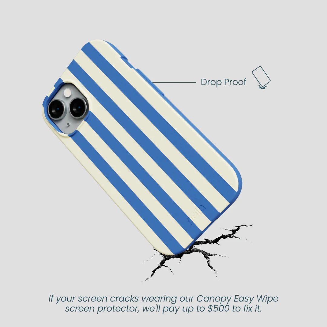 Electric Blue Butter Stripes iPhone 14 Case - Image 5