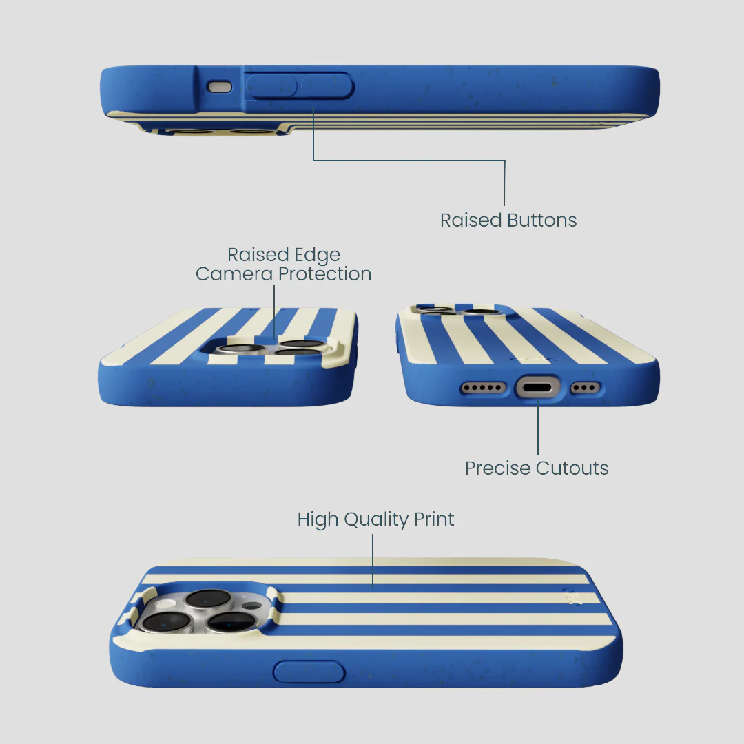 Electric Blue Butter Stripes iPhone 14 Pro Case - Image 3