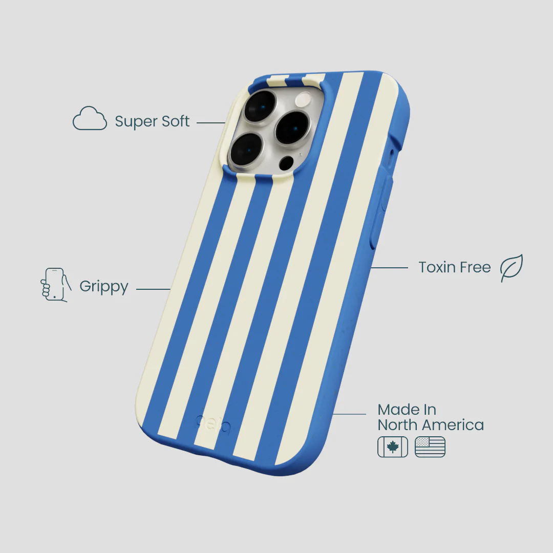 Electric Blue Butter Stripes iPhone 14 Pro Case - Image 4