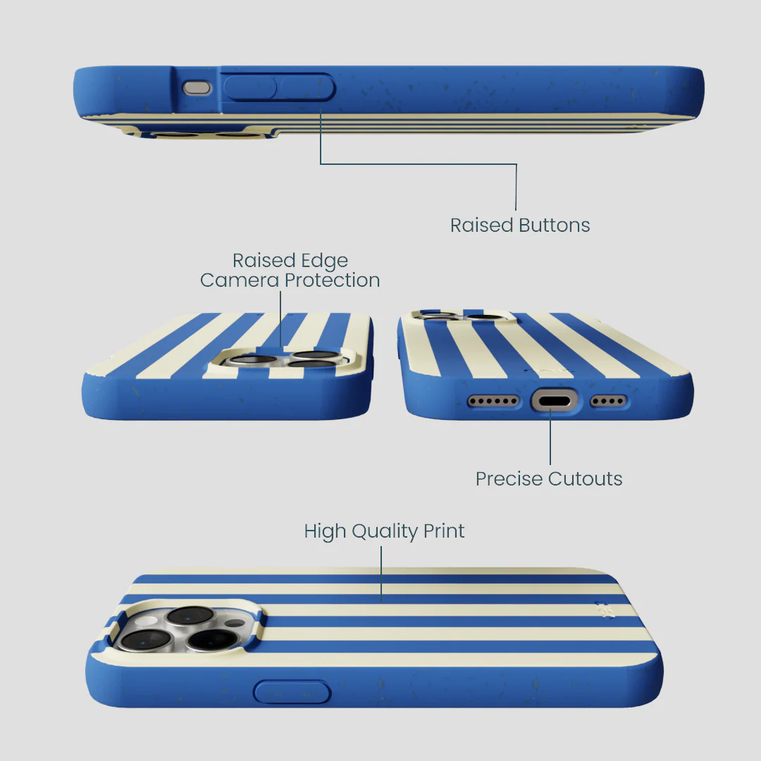 Electric Blue Butter Stripes iPhone 14 Pro Max Case - Image 3