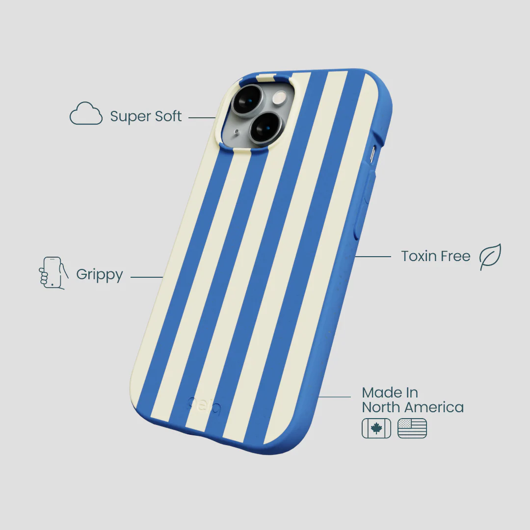 Electric Blue Butter Stripes iPhone 15 Case - Image 4