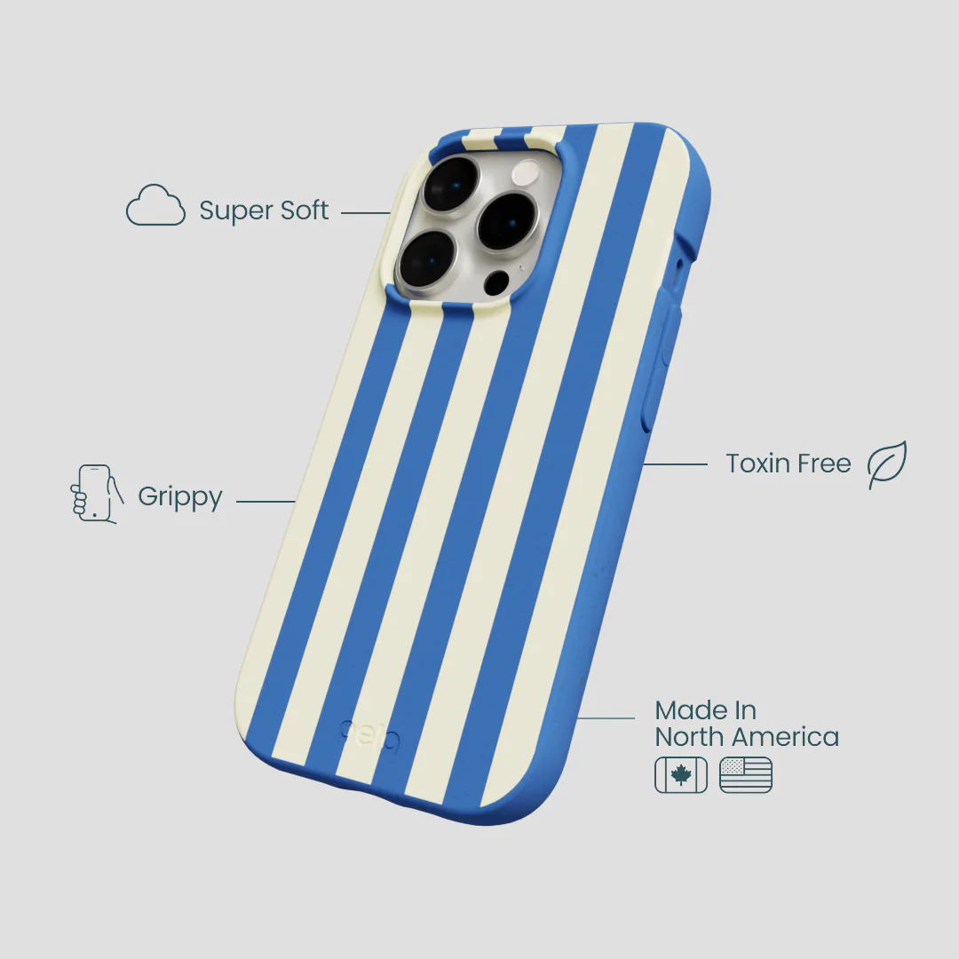 Electric Blue Butter Stripes iPhone 15 Pro Case - Image 4