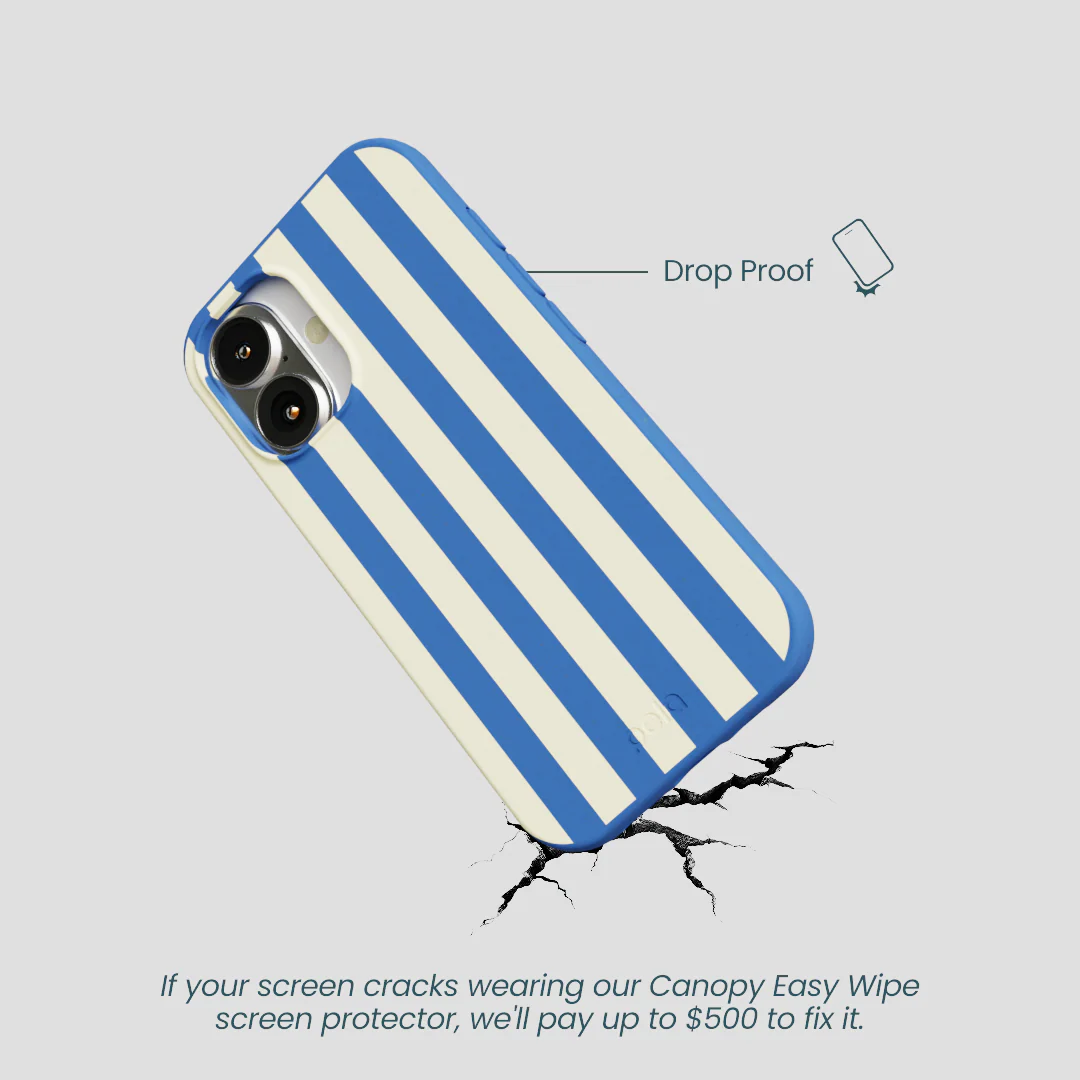 Electric Blue Butter Stripes iPhone 16 Case - Image 5