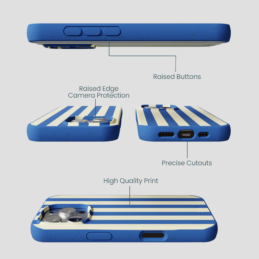 Electric Blue Butter Stripes iPhone 16 Pro Case - Image 3