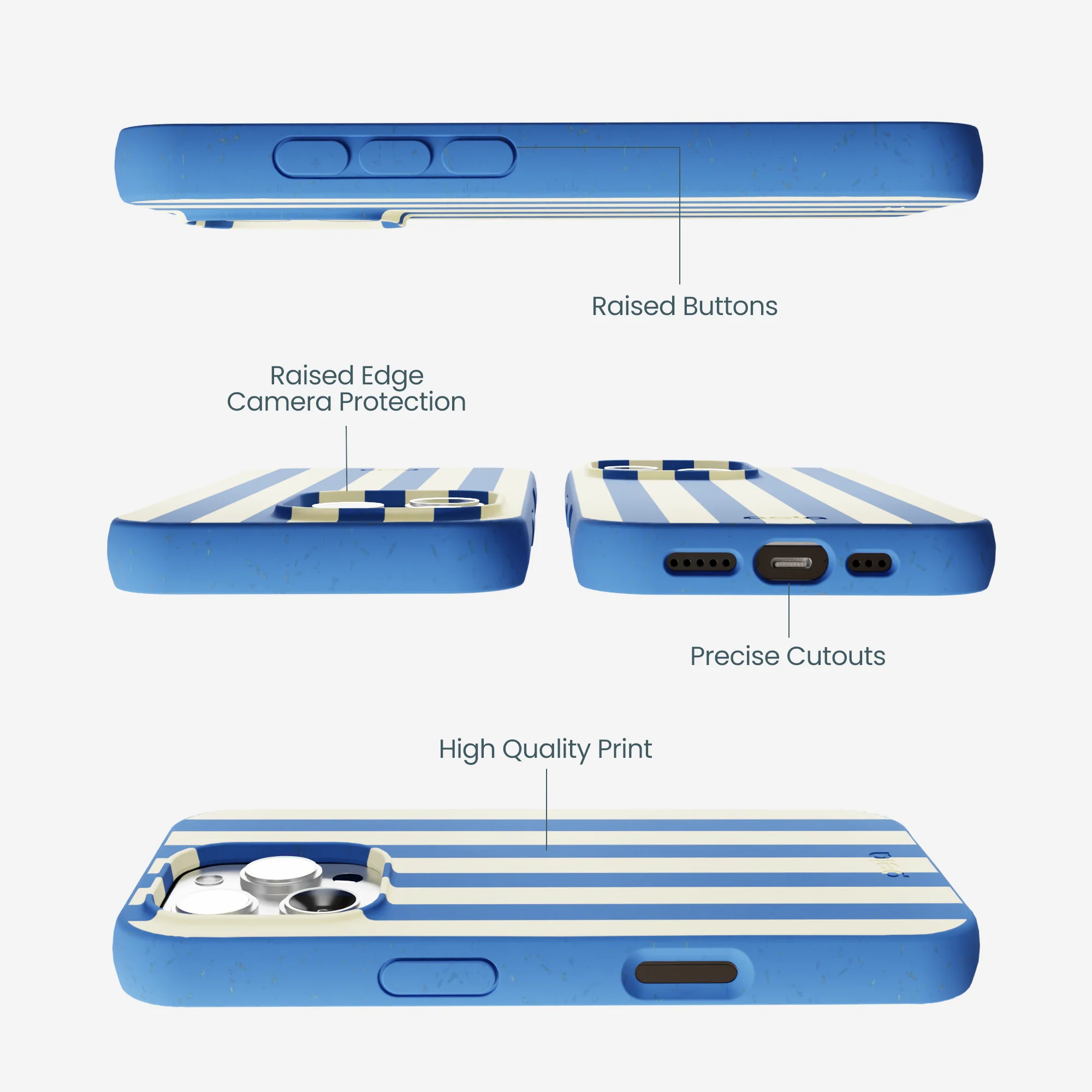 Electric Blue Butter Stripes iPhone 16 Pro Max Case - Image 3
