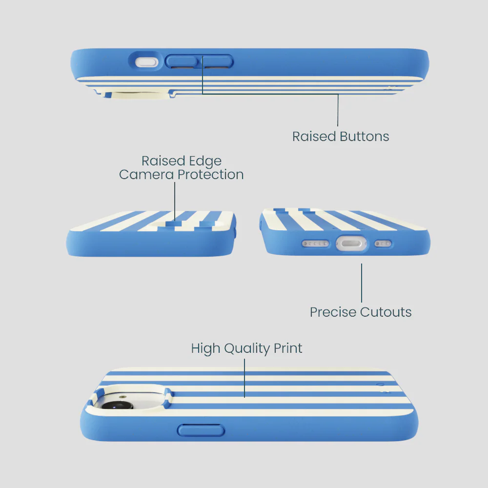 Electric Blue Butter Stripes iPhone 16e/17e Case - Image 3