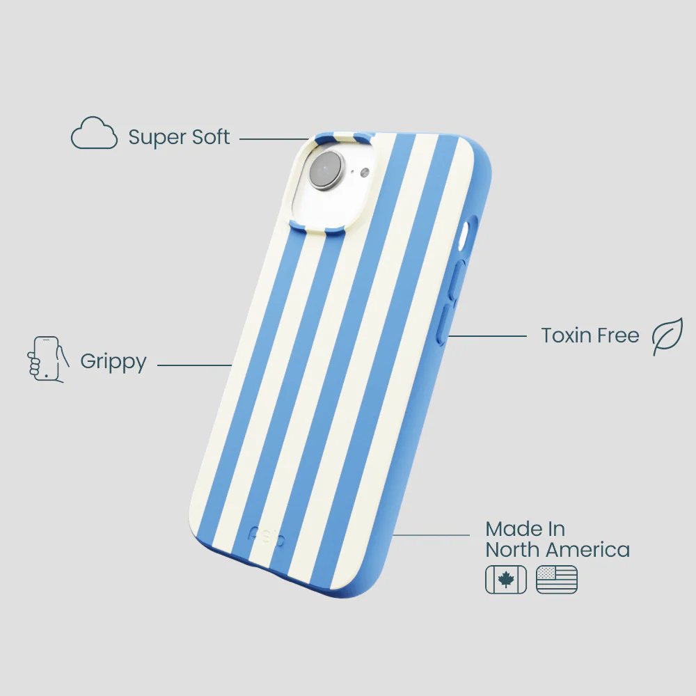 Electric Blue Butter Stripes iPhone 16e/17e Case - Image 4