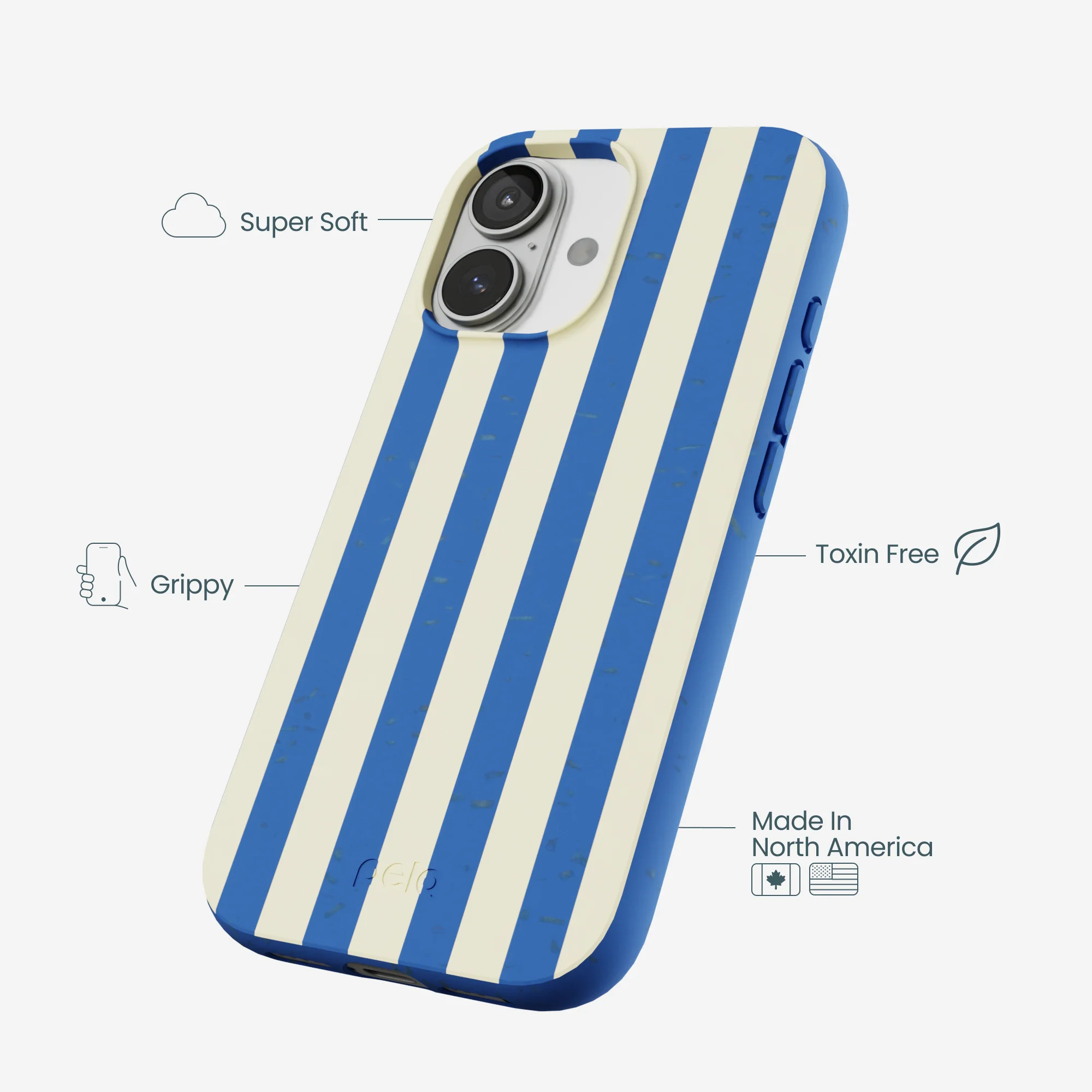 Electric Blue Butter Stripes iPhone 17 Case - Image 4