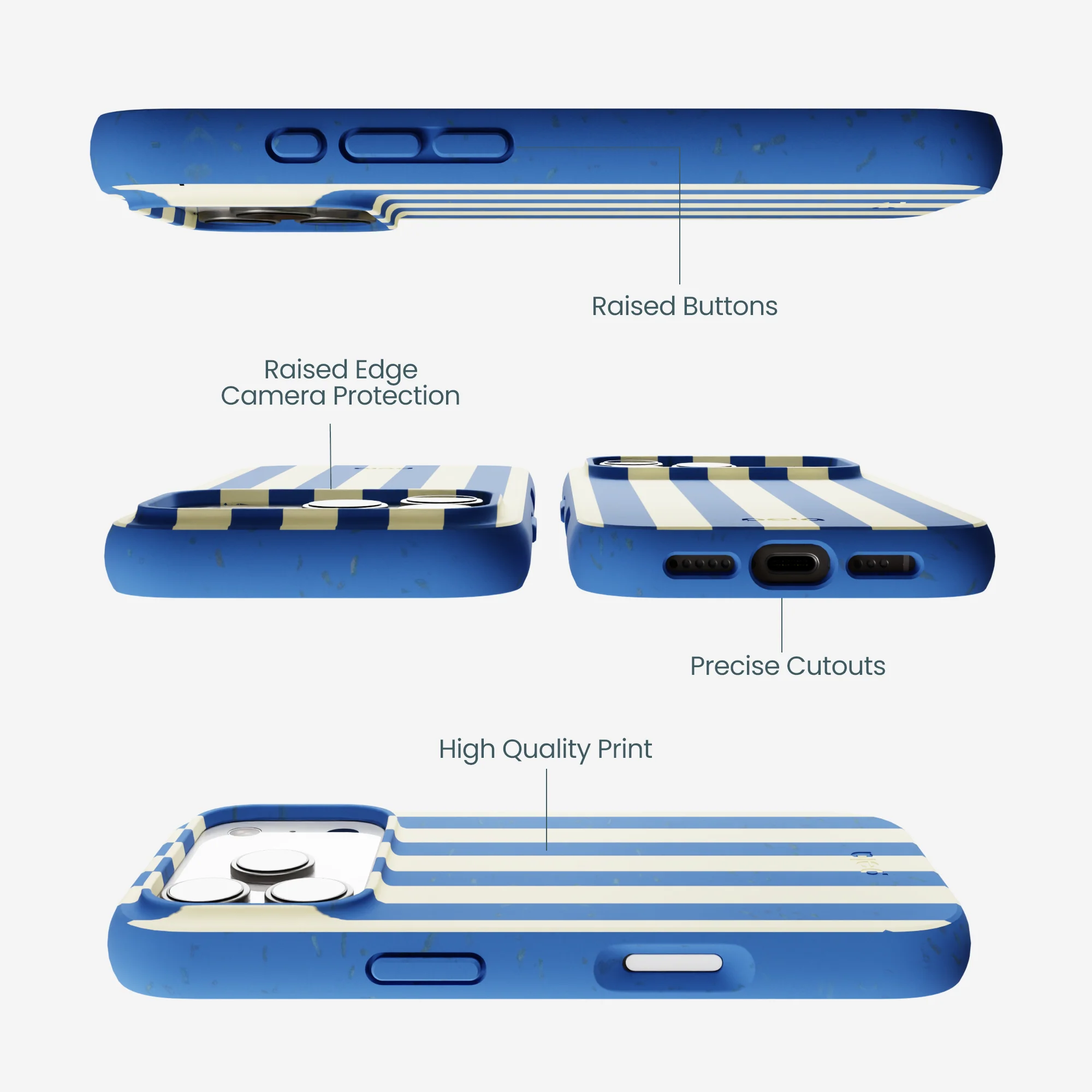 Electric Blue Butter Stripes iPhone 17 Pro Case - Image 3