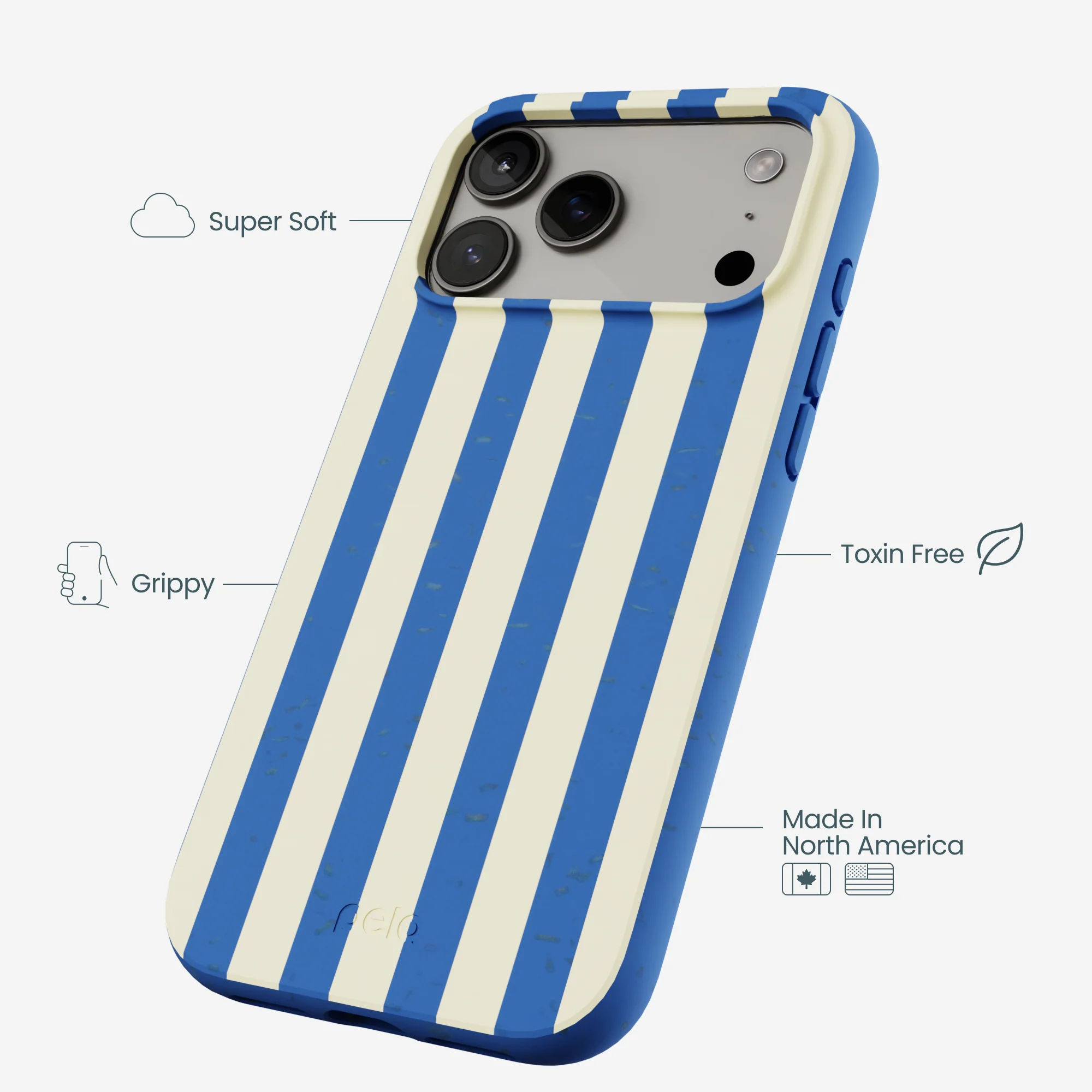 Electric Blue Butter Stripes iPhone 17 Pro Max Case - Image 4
