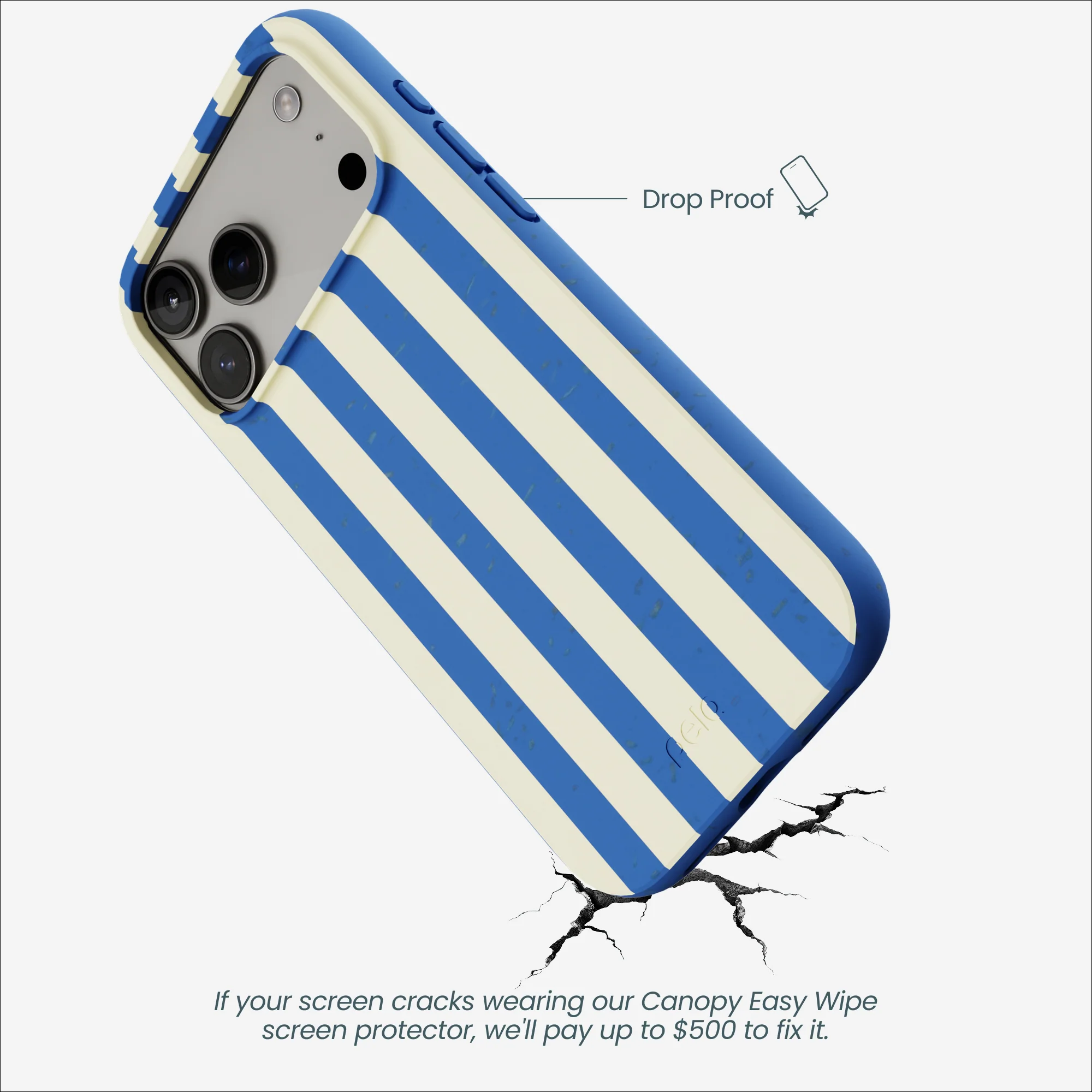Electric Blue Butter Stripes iPhone 17 Pro Max Case - Image 5