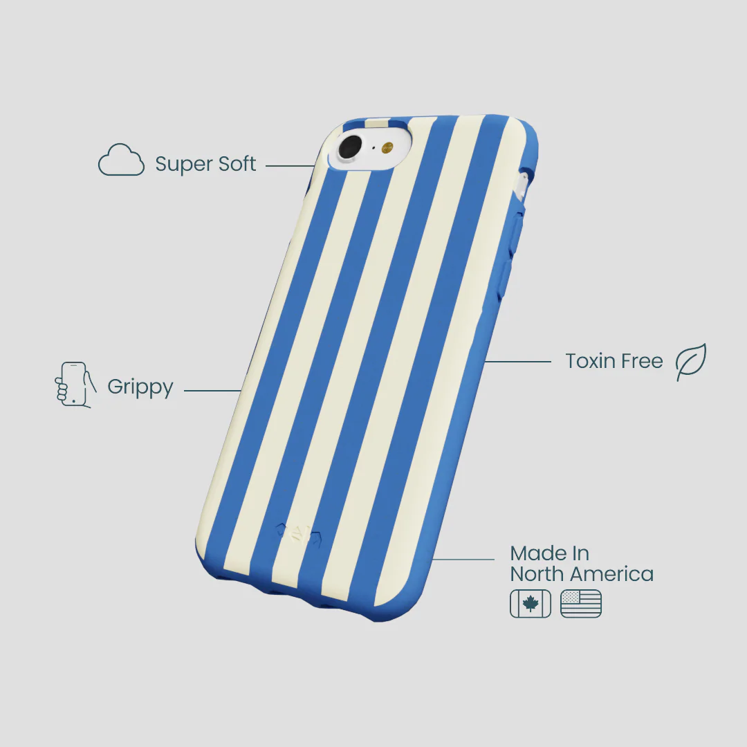 Electric Blue Butter Stripes iPhone 6/6s/7/8/SE Case - Image 4