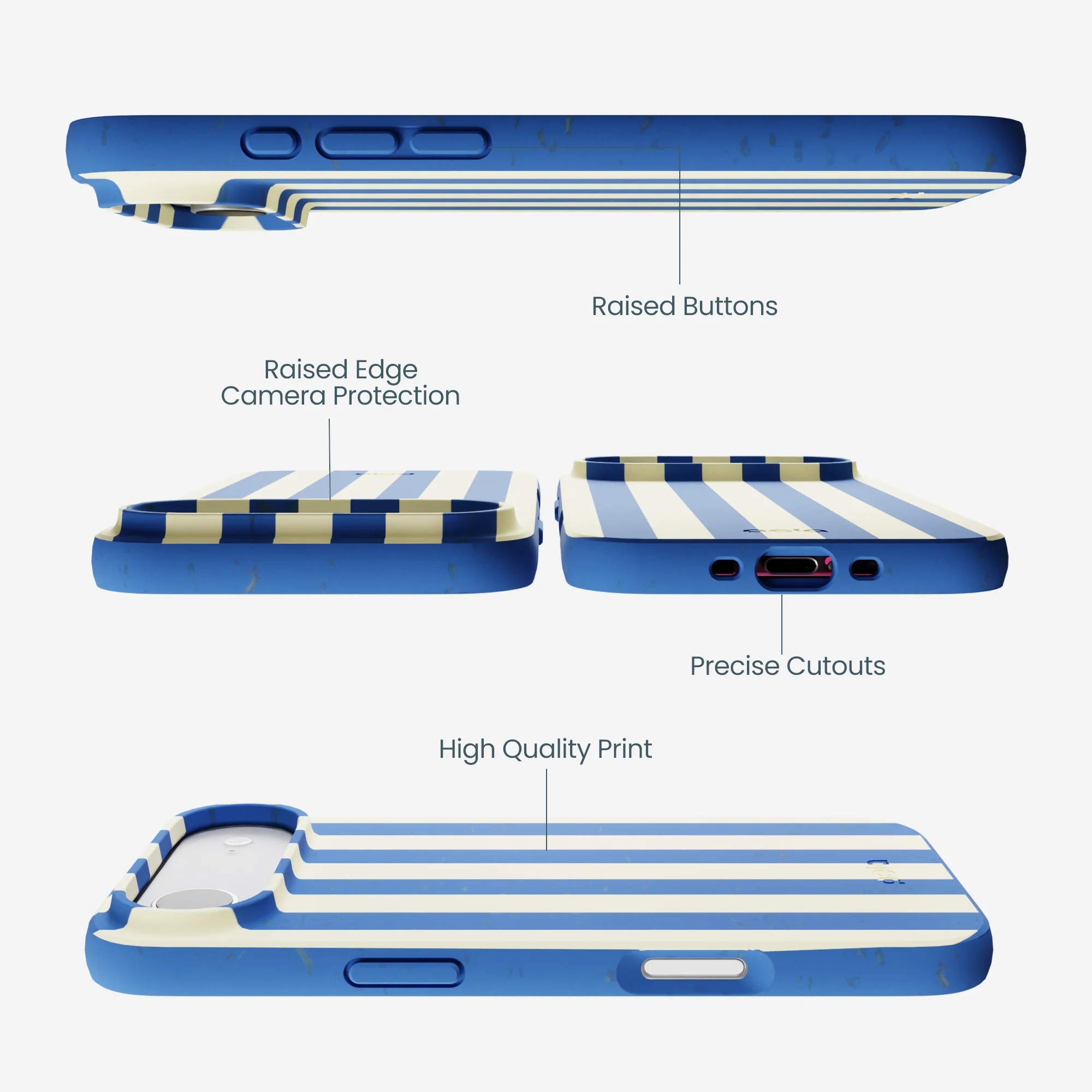 Electric Blue Butter Stripes iPhone Air Case - Image 3
