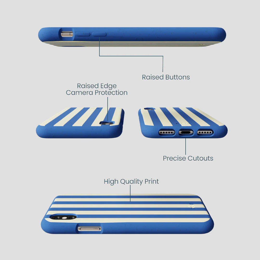 Electric Blue Butter Stripes iPhone XR Case - Image 3