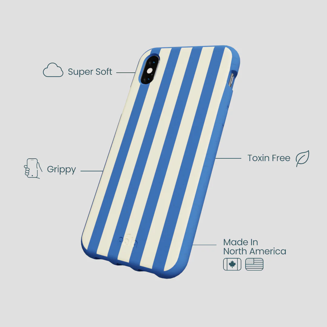 Electric Blue Butter Stripes iPhone XR Case - Image 4
